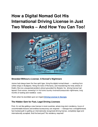 How a Digital Nomad Got His International Driving License in Just Two Weeks – And How You Can Too