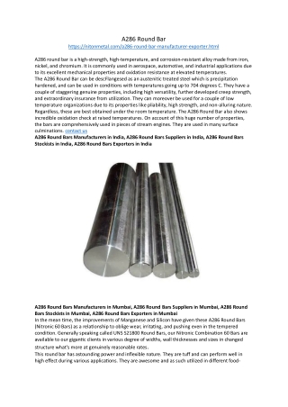 a286 round bar