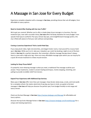 a massage in a massage in san jose