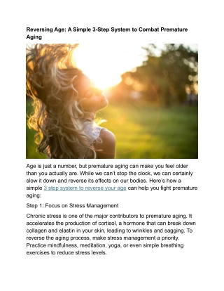 reversing age a simple 3 step system to combat