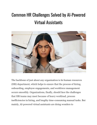 Common HR Challenges Solved by AI-Powered Virtual Assistants