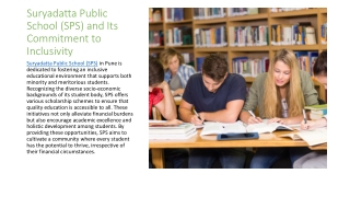 Scholarship Opportunities at SPS Pune - Supporting Minority and Meritorious Students