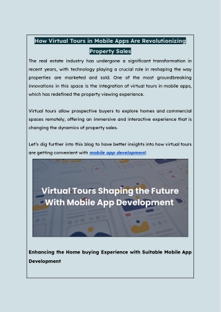 How Virtual Tours in Mobile Apps Are Revolutionizing Property Sales