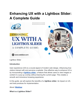 enhancing ux with a lightbox slider a complete