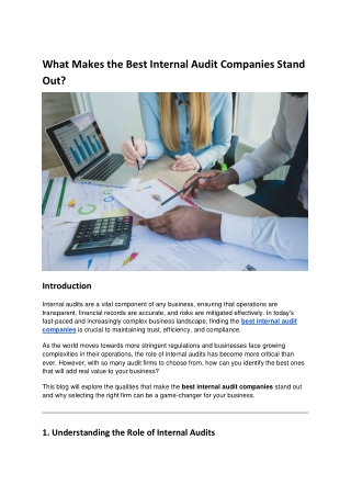What Makes the Best Internal Audit Companies Stand Out