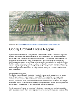 Godrej Orchard Estate Nagpur