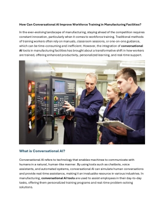 How Can Conversational AI Improve Workforce Training in Manufacturing Facilities