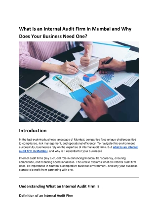 What Is an Internal Audit Firm in Mumbai and Why Does Your Business Need One