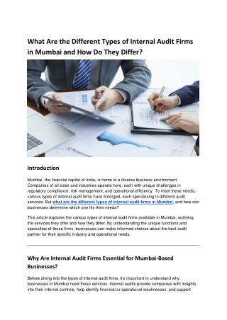 What Are the Different Types of Internal Audit Firms in Mumbai and How Do They Differ