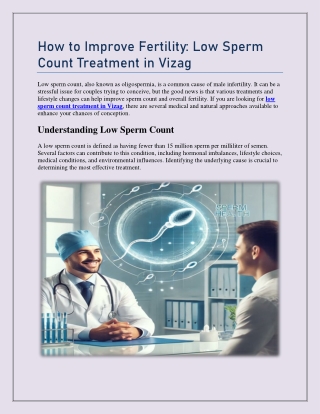 how to improve fertility low sperm count