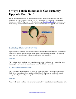 5 Ways Fabric Headbands Can Instantly Upgrade Your Outfit