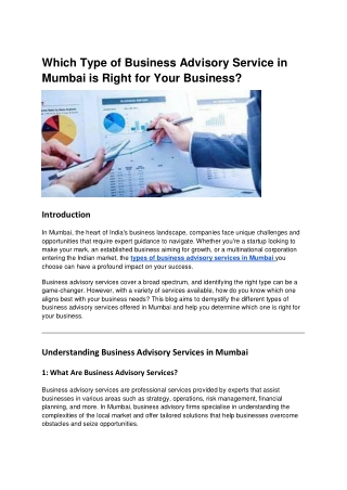 which type of business advisory service in mumbai
