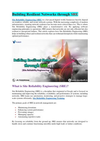 building resilient networks through sre