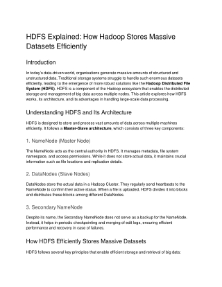 HDFS Explained_ How Hadoop Stores Massive Datasets Efficiently