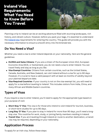Ireland Visa Requirements What You Need to Know Before You Travel