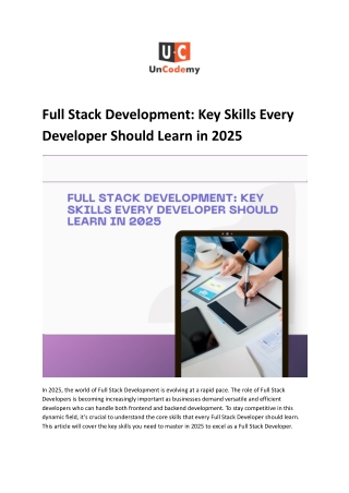 Full Stack Development_ Key Skills Every Developer Should Learn in 2025