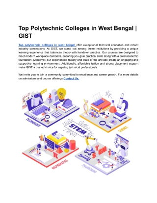 top polytechnic colleges in west bengal gist
