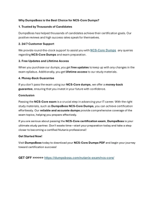 NCS-Core Exam Dumps by Dumpsboss: Trusted by Thousands