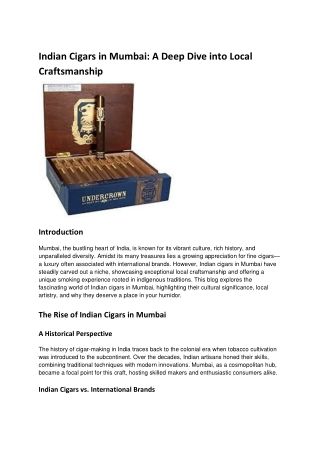 indian cigars in mumbai a deep dive into local