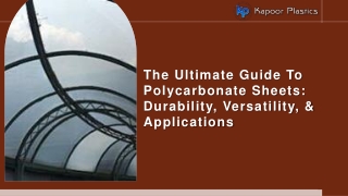 The Ultimate Guide to Polycarbonate Sheets Durability, Versatility, and Applications