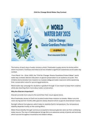 Chill for Change World Water Day Contest