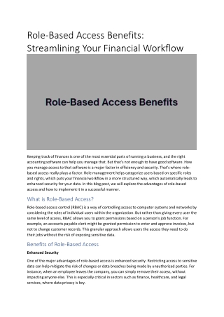 role based access benefits streamlining your