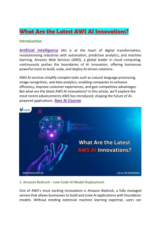 what are the latest aws ai innovations