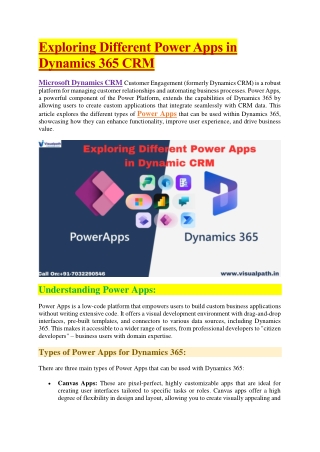 exploring different power apps in dynamics 365 crm