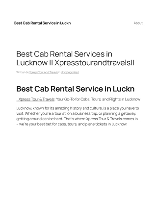 Best Car Rental Service in Lucknow