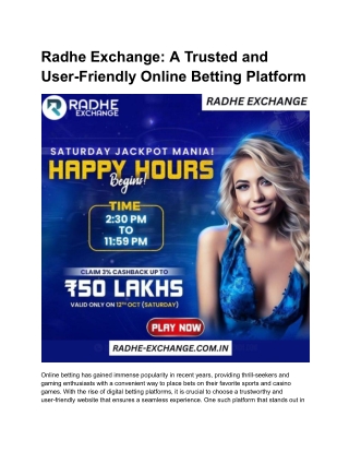 radhe exchange a trusted and user friendly online