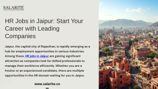 HR Jobs in Jaipur Start Your Career with Leading Companies