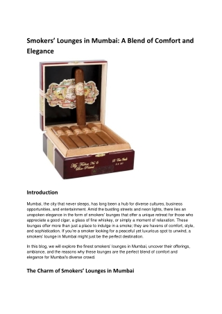 Smokers’ Lounges in Mumbai_ A Blend of Comfort and Elegance