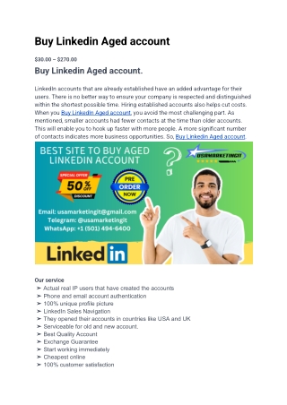 buy linkedin aged account