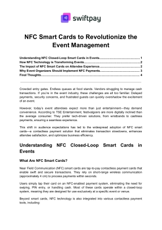 NFC Smart Cards to Revolutionize the Event Management