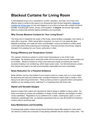 Blackout Curtains for Living Room