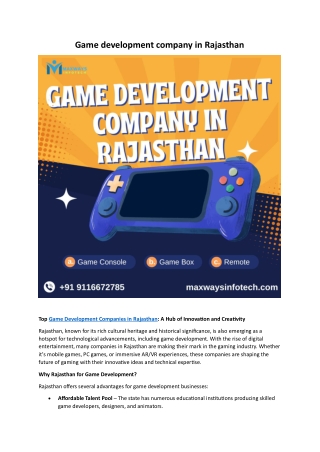 game development company in rajasthan