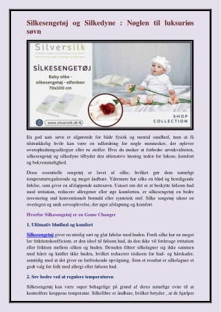 Silkesengetøj