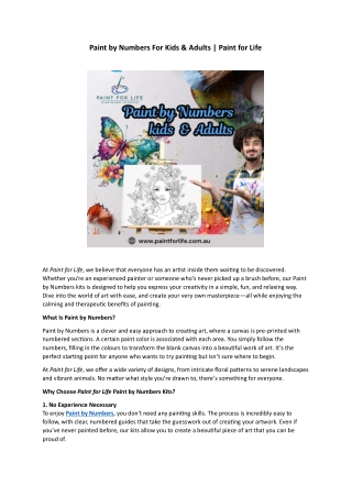 paint by numbers for kids adults paint for life