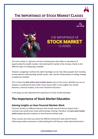 The Importance of Stock Market Classes