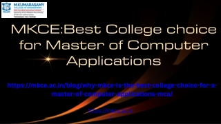 MKCEBest College choice for Master of Computer Applications