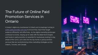 The Future of Online Paid Promotion Services