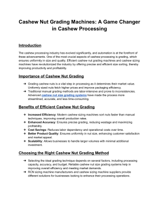 Cashew Nut Grading Machines_ A Game Changer in Cashew Processing