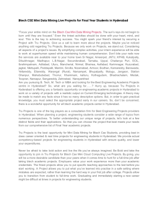 btech cse mini data mining live projects