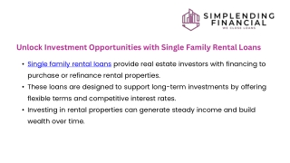 Single Family Rental Loans Smart Financing for Real Estate Investors