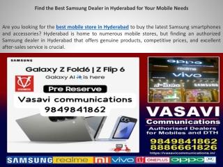 Find the Best Samsung Dealer in Hyderabad for Your Mobile Needs