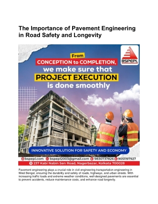 The Importance of Pavement Engineering in Road Safety and Longevity