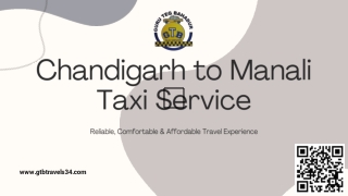 Chandigarh to Manali Taxi Service