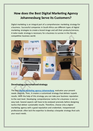 How does the Best Digital Marketing Agency Johannesburg Serve its Customers?