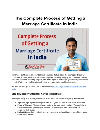 the complete process of getting a marriage