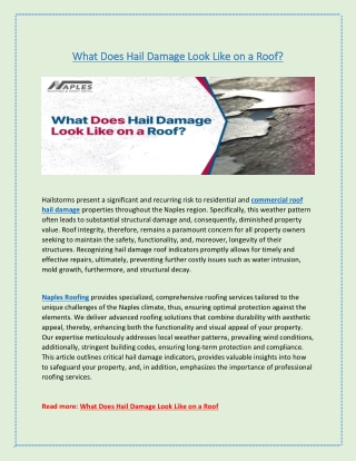 What Does Hail Damage Look Like on a Roof